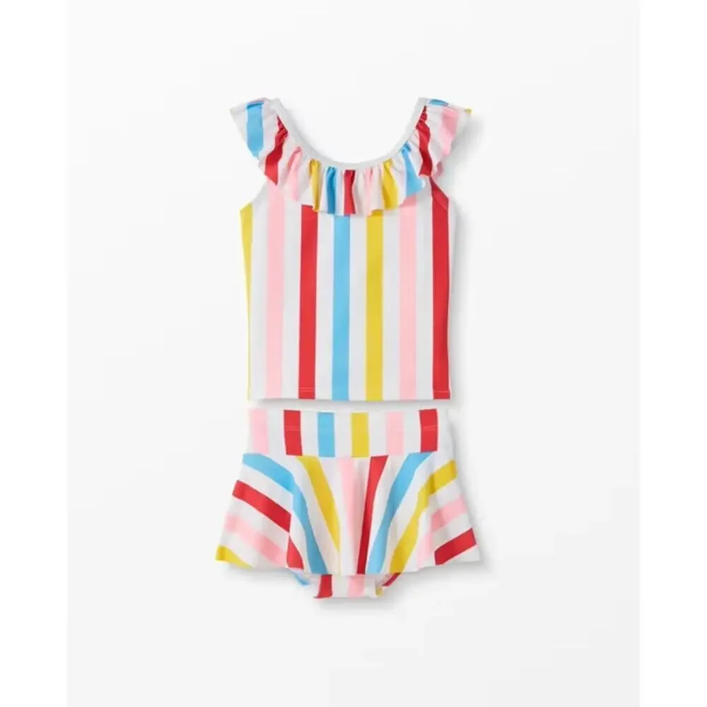 Hanna Andersson Sunblock Striped Tankini Set sz 12 Girl's Swimsuit